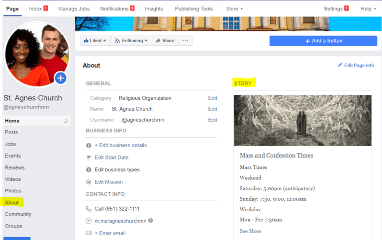 Publishing Mass Times on Facebook