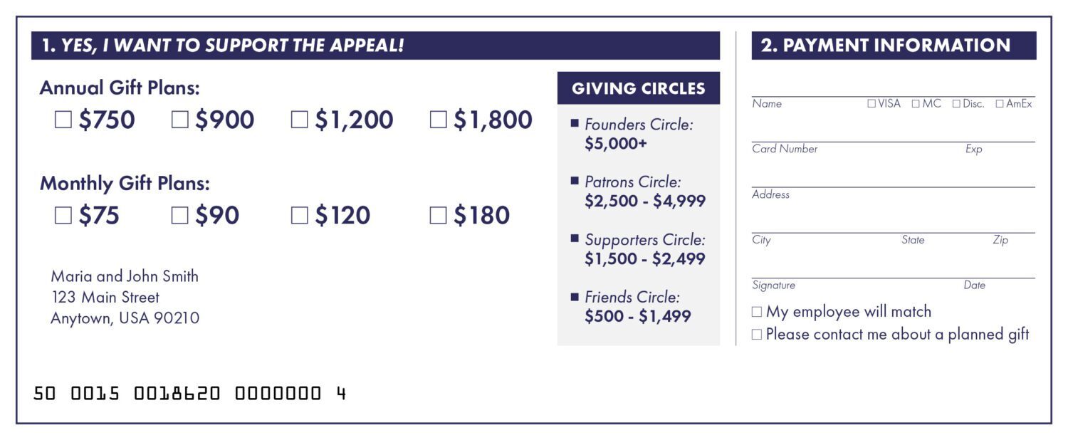 Standard pledge card