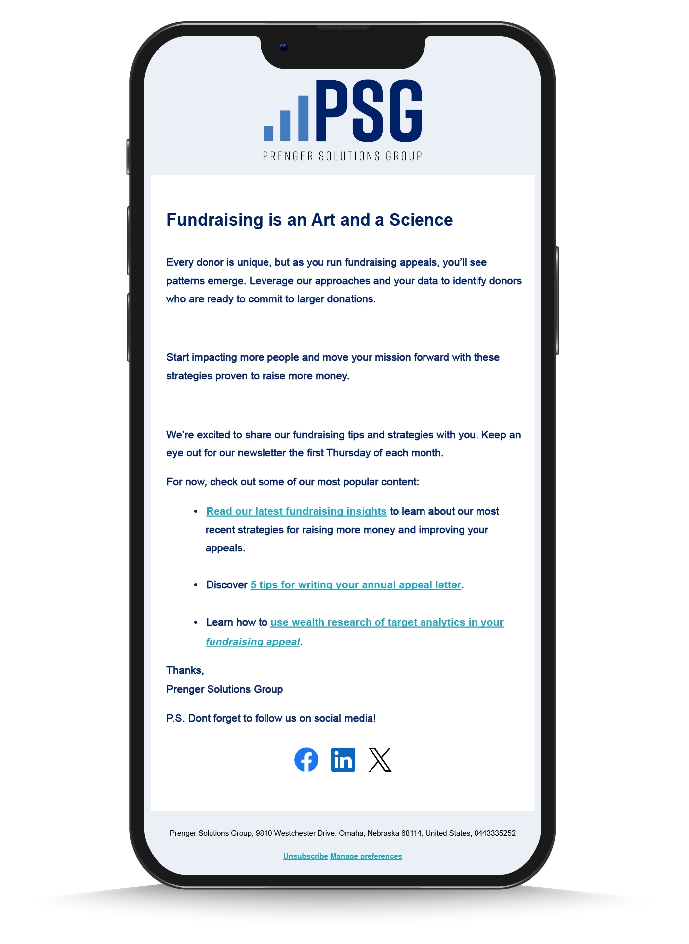 Mobile Phone - Fundraising Newsletter