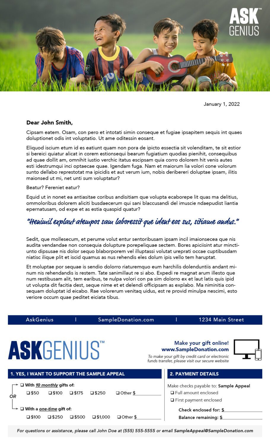 Tear-off response card